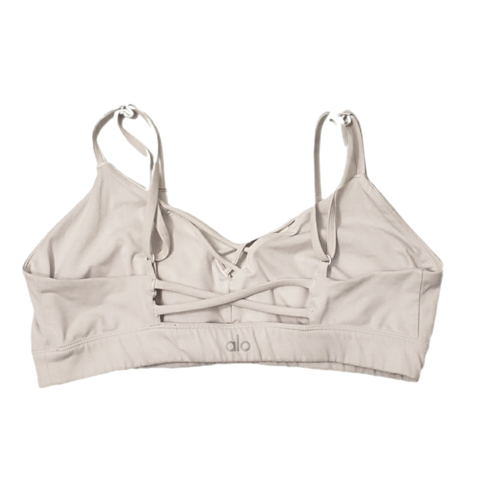 ALO Yoga White Airlift Sports Bra w Adjustable Straps